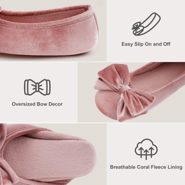 BCTEX COLL Women's Fancy House Slippers with Bow, Ladies Sexy Velvet - Image 3