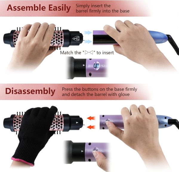 Curling Iron Set, 6 in 1 Hair Curling Wand with Curling Brush and 5 - Image 4