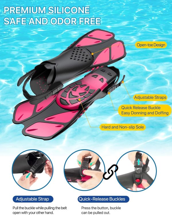 Snorkeling Gear for Adults Men Women,4 in 1 Snorkel Set with Panoramic View - Image 4