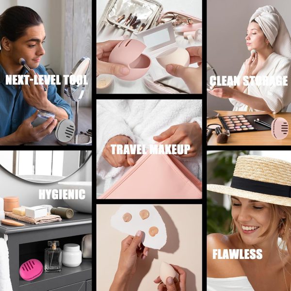 Makeup Sponge Holder,Double-sided 5-line Vented Silicone Beauty Blender - Image 8