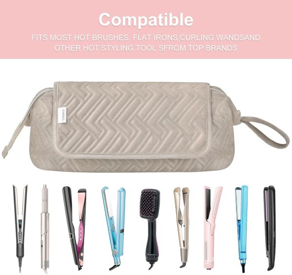 Leudes Hair Tools Travel Bag for Women Heat Resistant Mat for Travel - Image 6