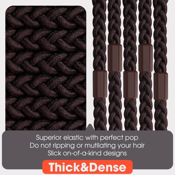 EasYoung 10pcs Braided Mens Hair Ties for Guys, for Buns Curly Thick Dense - Image 3