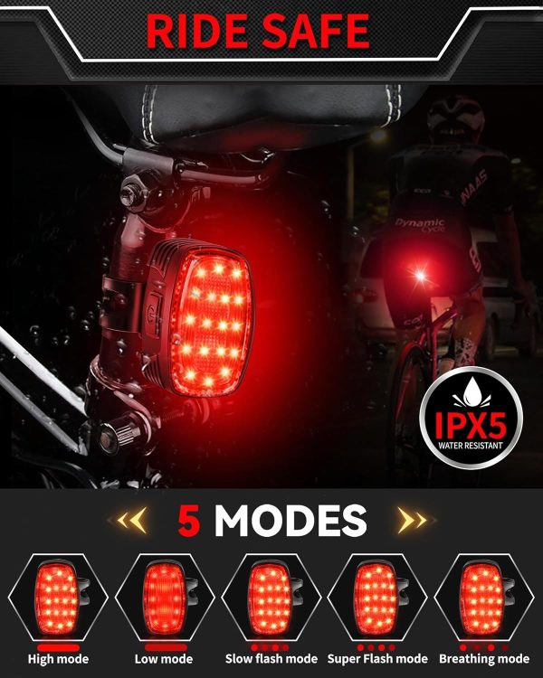 DARKBEAM Bike Headlight Rechargeable USB-C, Bicycle Lights 4000LM Ultra - Image 4