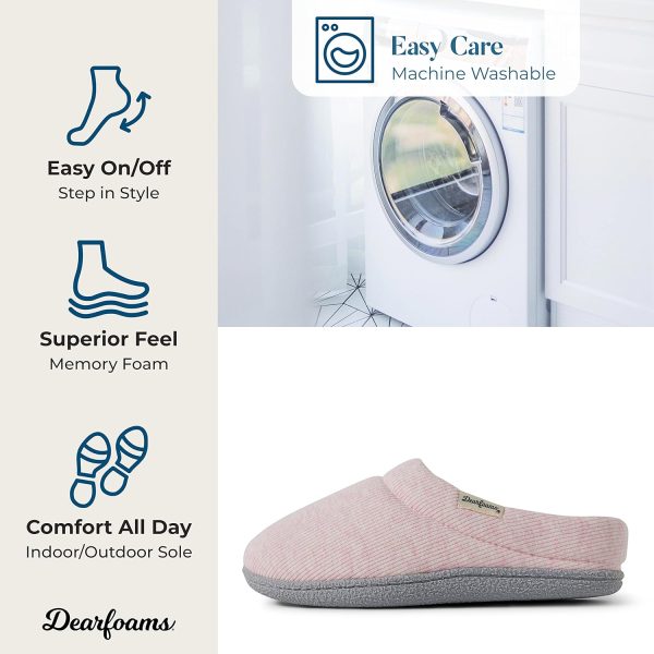 Dearfoams Women's Lacey Memory Foam Comfort Easy On/Off Clog Slipper - Image 7