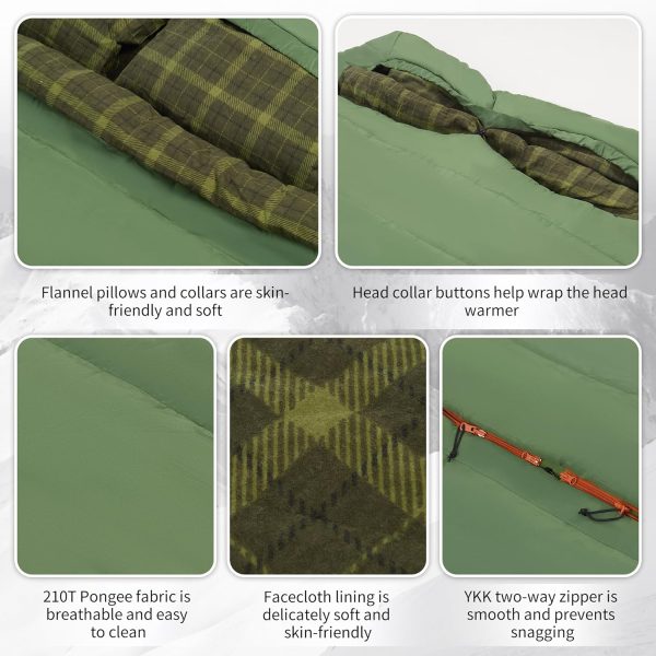 Naturehike 0 Degree Flannel Two Person Sleeping Bag with Pillows for - Image 5