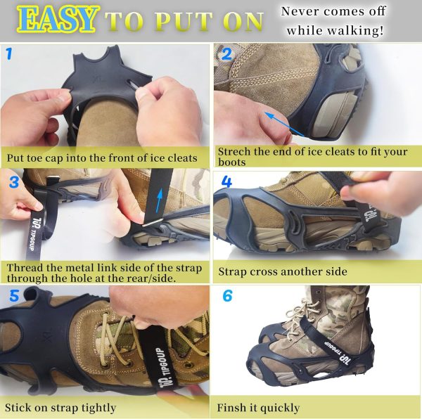 Ice Snow Cleats for Shoes and Boots Non Slip Grippers Traction Cleats - Image 6