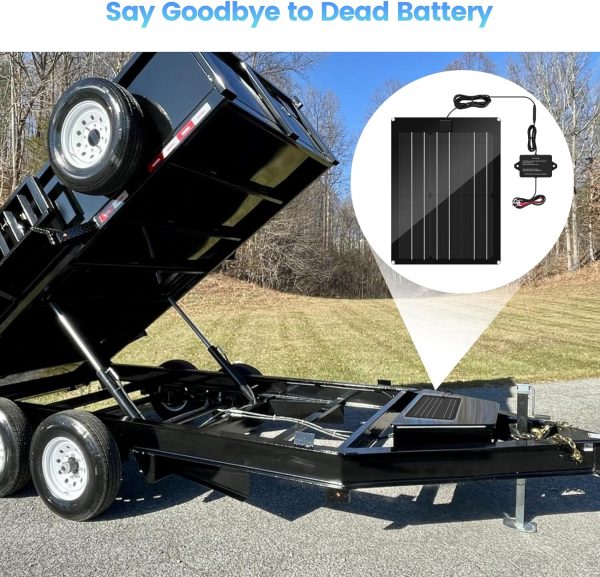 Solar Battery Charger Maintainer, Zuomeng 15W Solar Panel Kit for Dump - Image 6