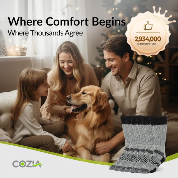 COZIA Merino Wool Socks for Men and Women Warm thermal Boot Hiking Socks 3 - Image 6