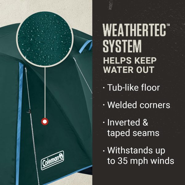 Coleman Skydome Tent with Full-Fly Weather Vestibule, 4/6 Person - Image 5