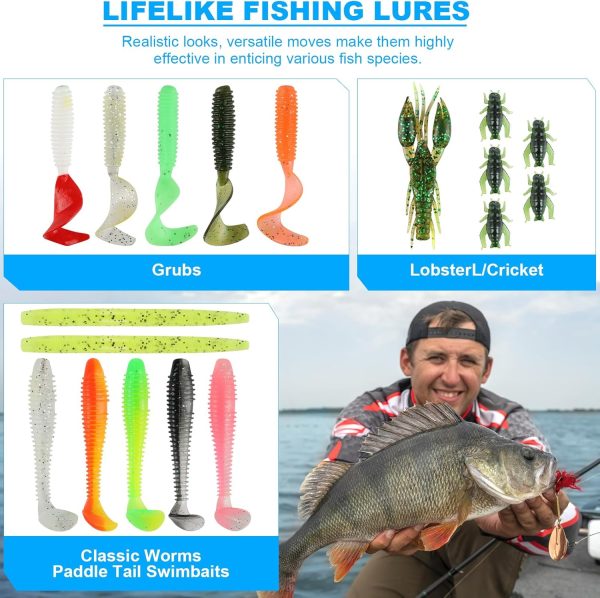 Fishing Lures, 236Pcs Tackle Box with Tackle Included, Crankbaits, Spoon, - Image 4