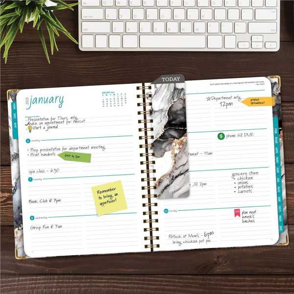 Hardcover CY 2025 Fashion Planner - 5.5"x8" (Pink Purple Marble) (Black - Image 7