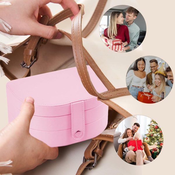 Travel Jewelry Case, PU Leather Small Jewelry Box,Travel Jewelry Organizer - Image 6
