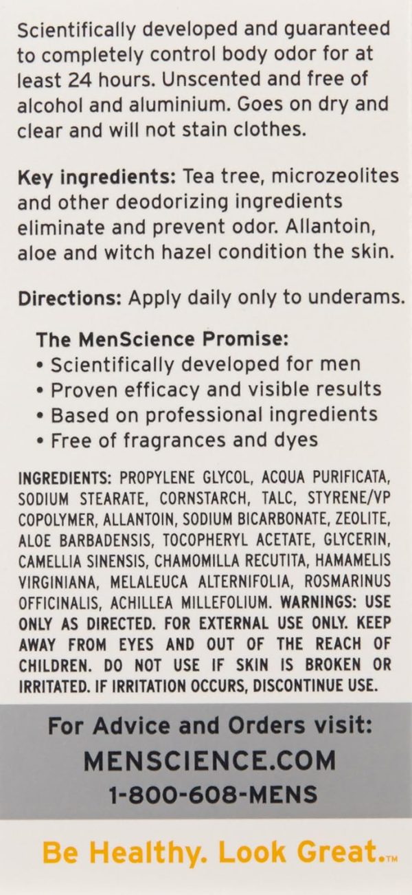MenScience Androceuticals Advanced Deodorant, 2.6 oz (Pack of 1) - Image 3