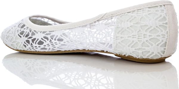 Charles Albert Women's Breathable Crochet Lace Ballet Flat - Image 3
