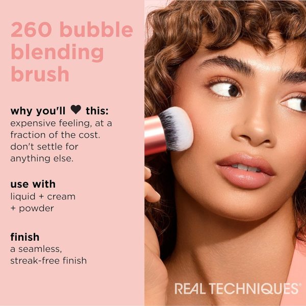 Real Techniques Bubble Blending Makeup Brush, Multipurpose Blending Brush - Image 3