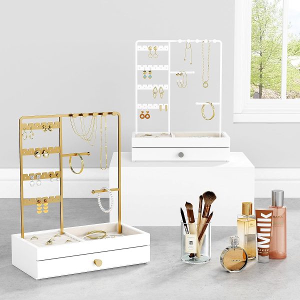 Gold Jewelry Stand Organizer Necklace Holder for Women Girls, Earring Ring - Image 4
