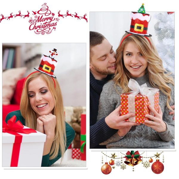 Christmas Headbands Christmas Hat Hair Accessories for Women Men Snowman - Image 5