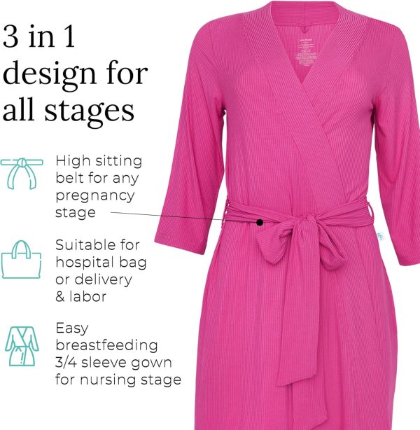 Posh Peanut Maternity Robe for Hospital Delivery - Soft Viscose from Bamboo - Image 3