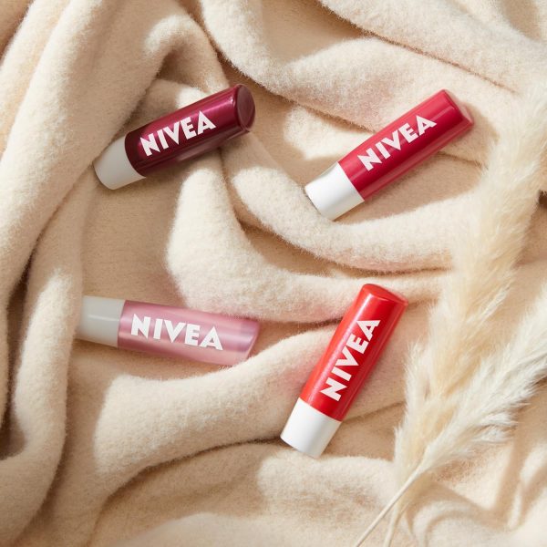 NIVEA Lip Care, Fruity Tinted Lip Balm Variety Pack, Cherry, Strawberry, - Image 10
