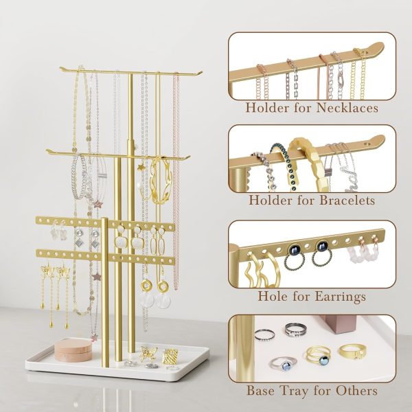 Jewelry Holder Organizer Stand - Adjustable Jewelry Tree 17.5" Height - Image 5