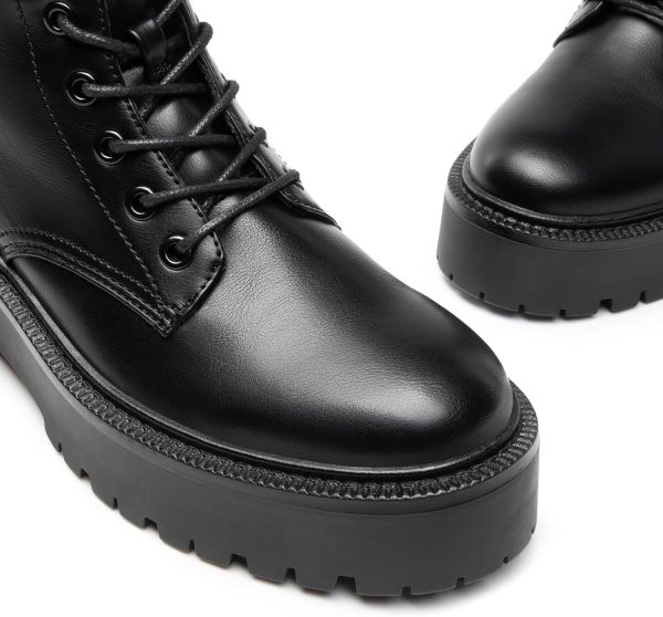 DREAM PAIRS Women's Lace up Combat Ankle Boots Fashion Lug Sole Platform - Image 5