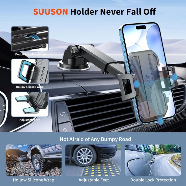 Upgraded 3-in-1 Car Phone Holder Mount [Powerful Suction] Phone Mount for - Image 6