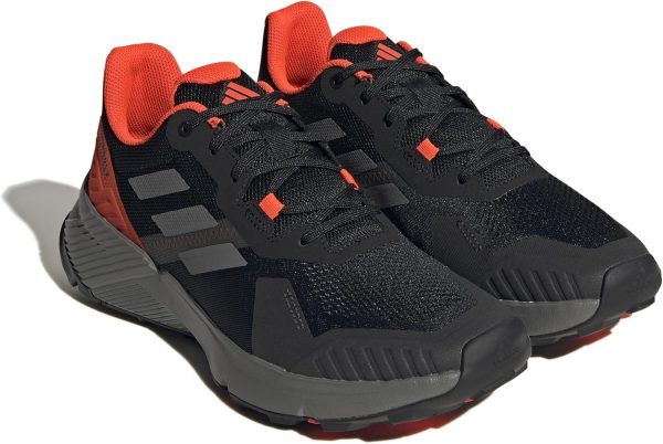 adidas Men's Terrex Soulstride Trail Running Sneaker, Black/Grey/Solar Red, - Image 6