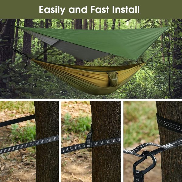 G4Free Camping Hammock with Net and Rain Fly- Portable Hammock Tent with - Image 6