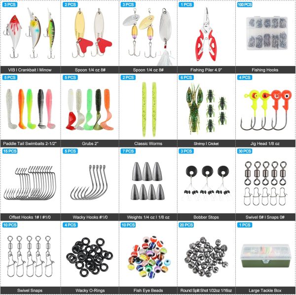 Fishing Lures, 236Pcs Tackle Box with Tackle Included, Crankbaits, Spoon, - Image 2