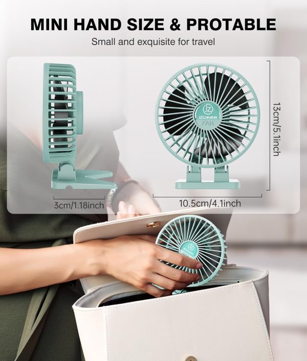 JZCreater USB Desk Fan, Mini Fan Portable, 3 Speeds Desktop Table Cooling - Image 6