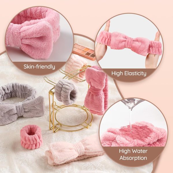 VITEVER 4 Pack Spa Headband for Washing Face with 8 Wristbands, Girl Hair - Image 3