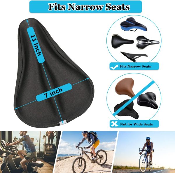 Gel Bike Seat Cover Padded Bicycle Saddle Covers for Women & Men, Most - Image 3