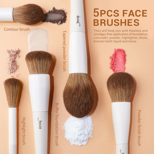 Jessup Makeup Brushes 14Pcs Makeup Brush Set Premium Synthetic Powder - Image 2