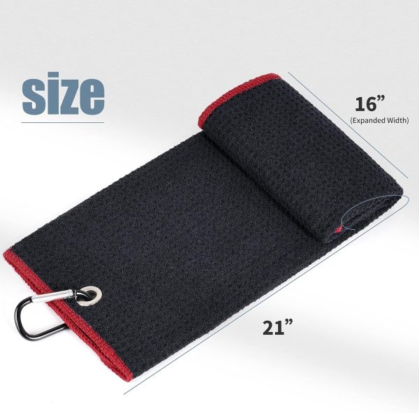 Mile High Life Microfiber Waffle Pattern Tri-fold Golf Towel | Brush Tool - Image 3