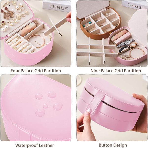 Travel Jewelry Case, PU Leather Small Jewelry Box,Travel Jewelry Organizer - Image 9