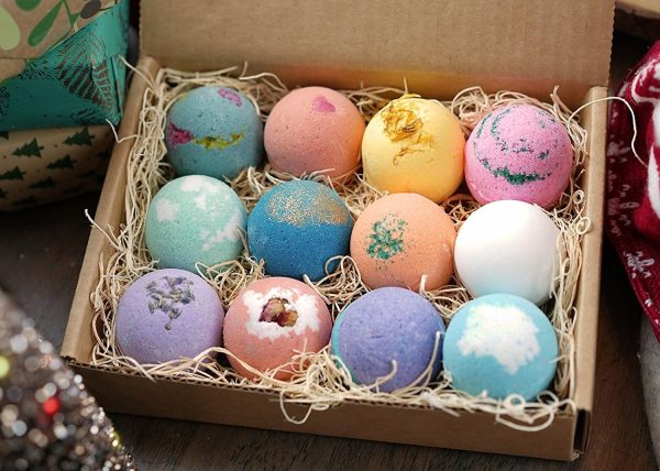 LifeAround2Angels Bath Bombs Gift Set 12 USA made Fizzies, Shea & Coco - Image 9
