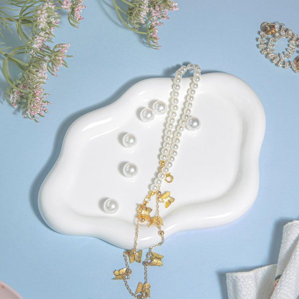 Cloud Trinket Dish, Chubby Jewelry Tray, Ceramic Jewelry Ring Trinket Dish - Image 6