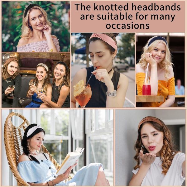 Headbands for Women, 8Pcs Knotted Headbands Fashion Women Hair Accessories - Image 6