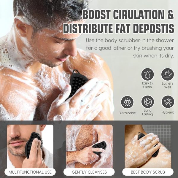 Silicone Body Scrubber - Exfoliating Body Scrubber for Men and Women, Soft - Image 2