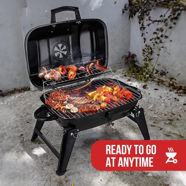 Grill Trade Portable Charcoal Grill - Mini BBQ Grill - Small Table Top - Image 2