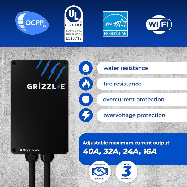 Grizzl-E Smart Level 2 240V / 40A Electric Vehicle (EV) Charger, Metal Case - Image 3