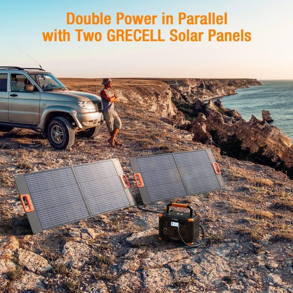 GRECELL 100W Portable Solar Panel for Power Station Generator, 20V Foldable - Image 6