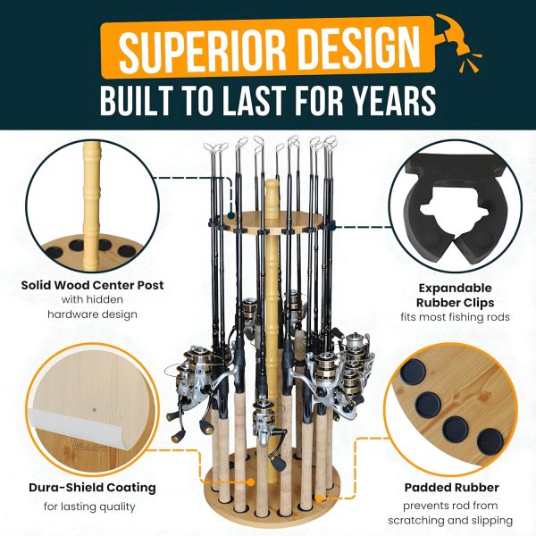 Rush Creek Creations | Fishing Rod Holder for 16 Rods, Fishing Pole Holder - Image 6