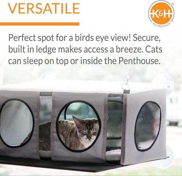 K&H Pet Products Cat Window Perch for Large Cats, EZ Mount Penthouse Window - Image 2