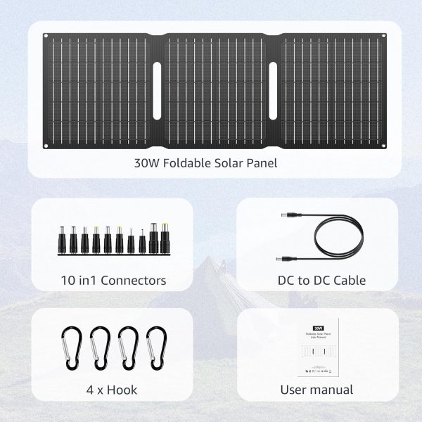 Portable Solar Panel Charger 30W, ZeroKor Foldable Solar Panel Kit with - Image 8