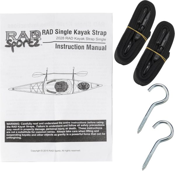 Single Kayak Rack Hanging Storage from Wall or Ceiling for Surfboards - Image 7