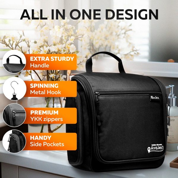 Travel Toiletry Bag for Men and Women - Large Hanging Toiletry Organizer - - Image 2