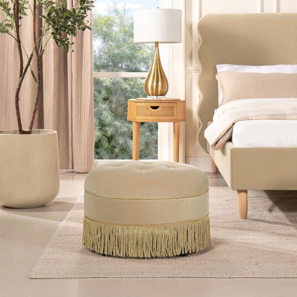 Jennifer Taylor Home Yolanda 24" Round Upholstered Accent Ottoman - Image 5