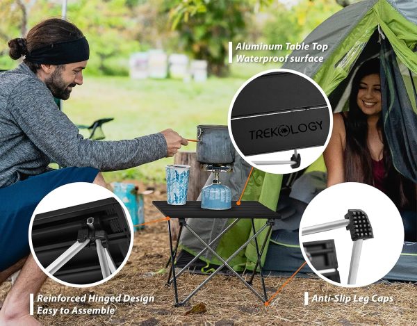 TREKOLOGY Small Camping Table Beach Table Camping Side Table That Fold Up - Image 6