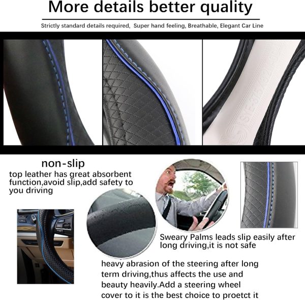 Car Steering Wheel Cover, Anti-Slip, Safety, Soft, Breathable, Heavy Duty, - Image 5